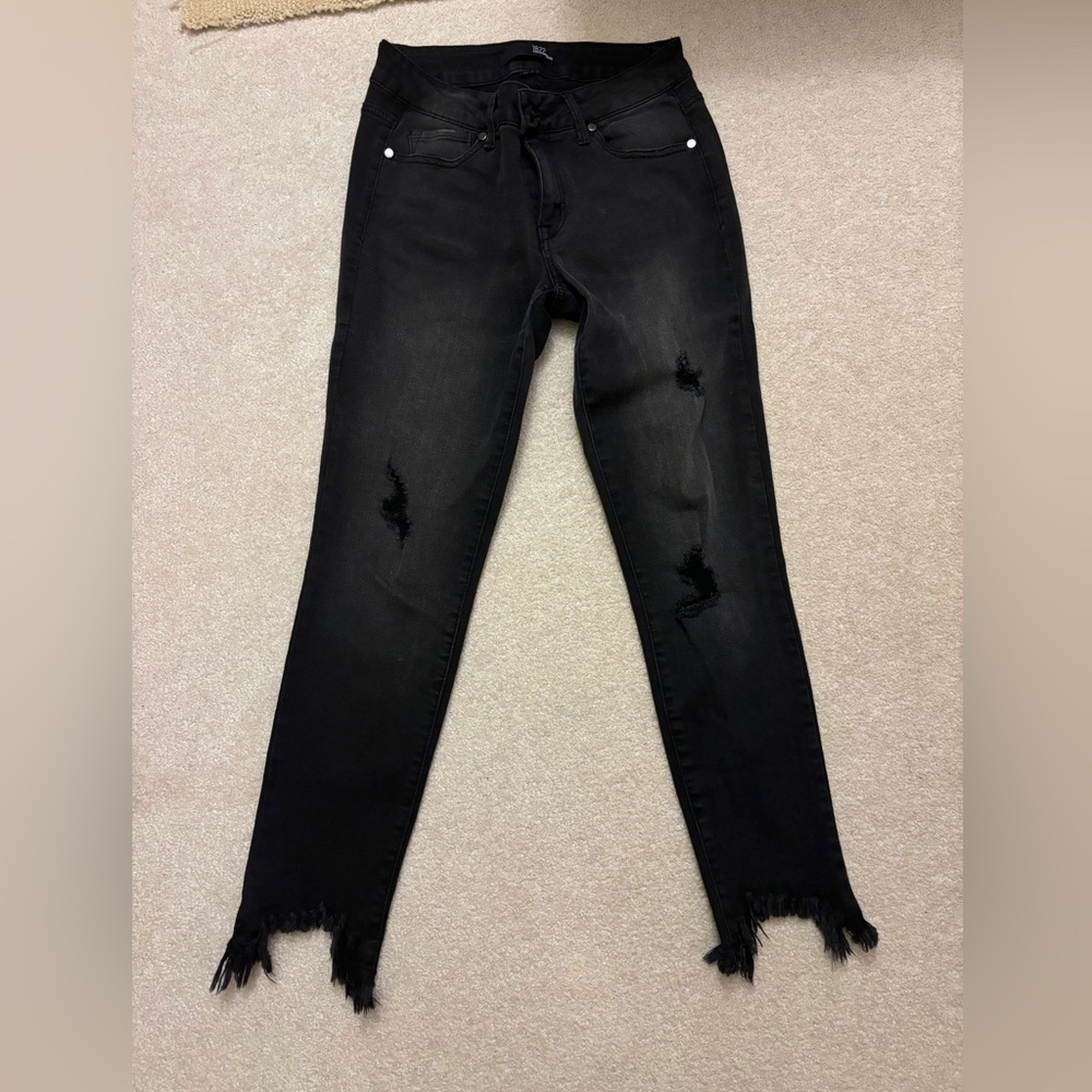 1822 denim distressed black jeans
